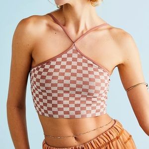 free people checkered crop